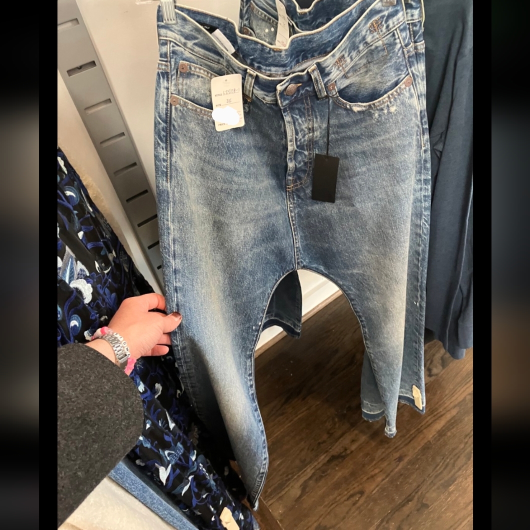 R13 Women’s Boyfriend Jeans In Light Blue Distressed Wash